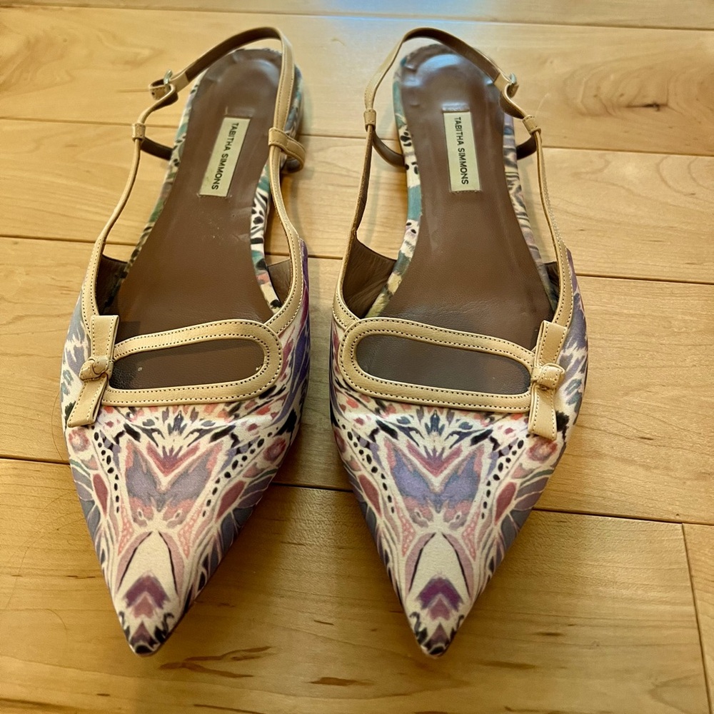 Tabitha Simmons Dilly Pastel Butterfly Slingback Flat Size 41B
